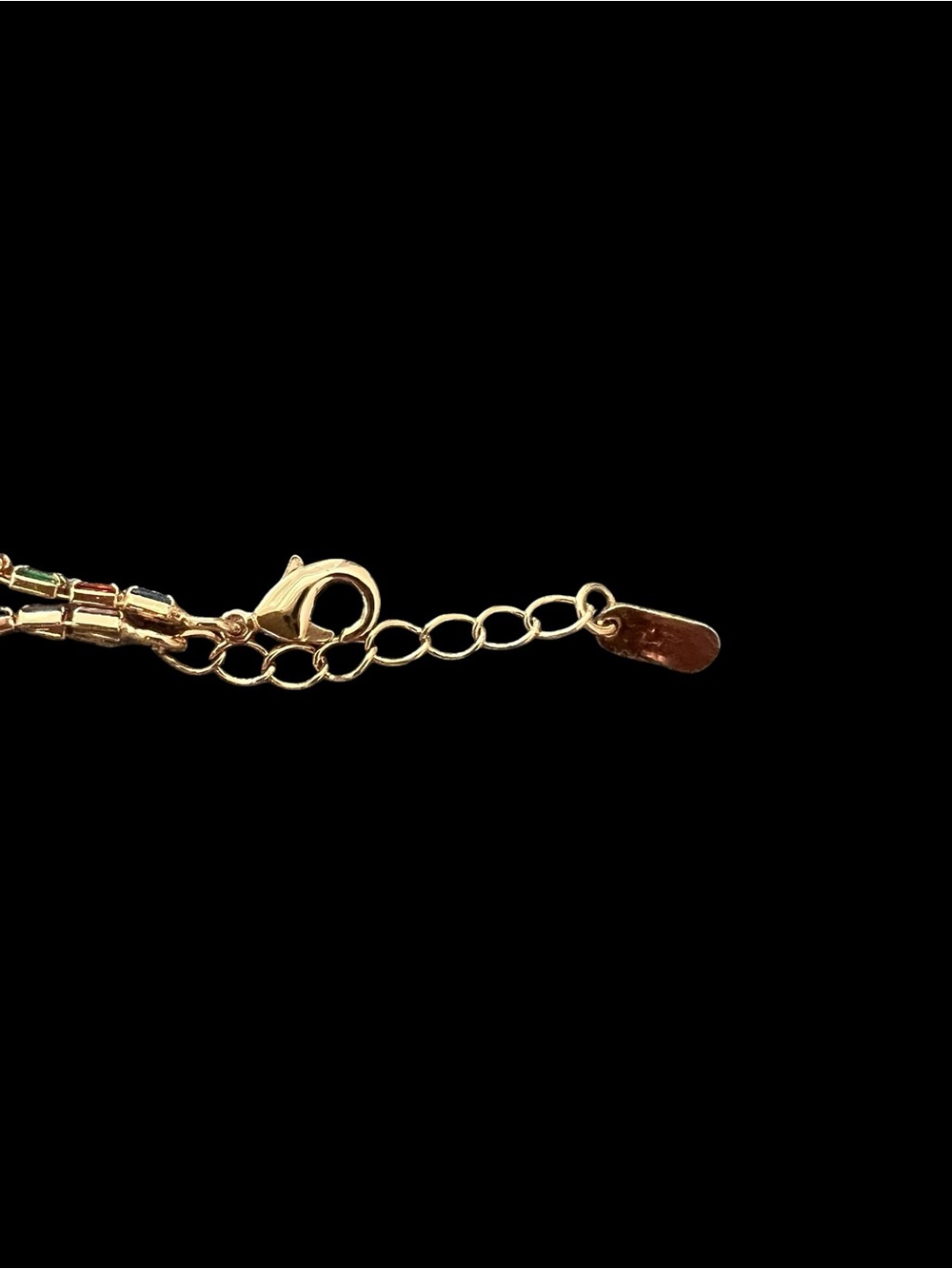 18k Rose Gold Plated Multicolor Rhinestones Bracelet - Picture 5 of 7